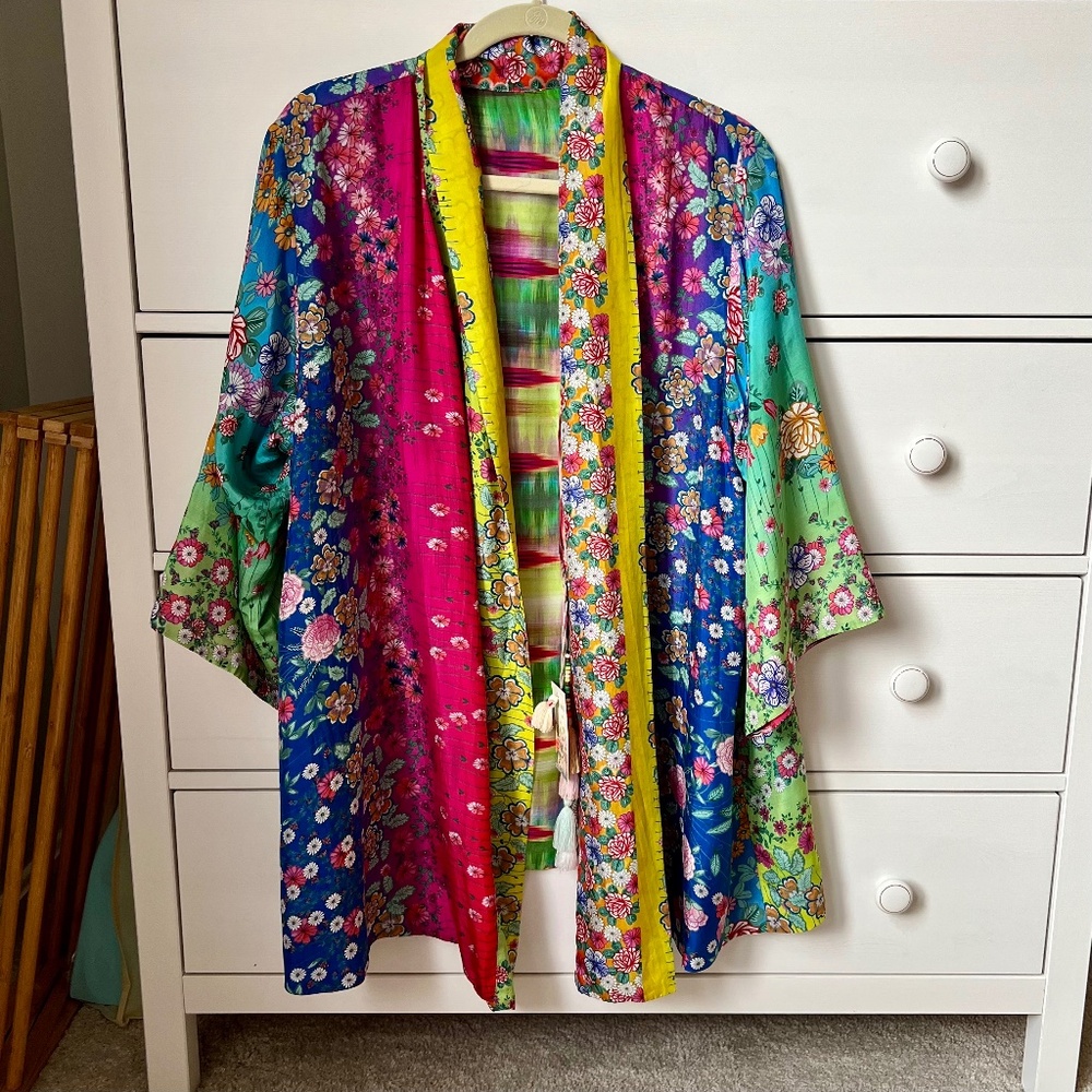 Johnny Was Rainbow Anastasia Kimono Fully Reversible XL ($378 NWT)